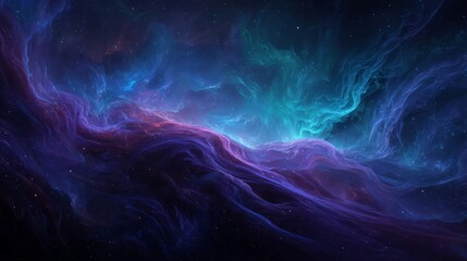 Wall Mural - Abstract Deep Space Nebula With Colorful Textures
