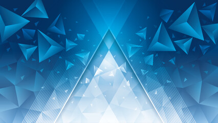 Wall Mural - Modern 3d triangles polygon background, Abstract Geometric Blue triangle Splash background. Triangle shapes design. Creative ideas for business presentations