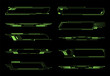 © SriWidiawati - Collection of futuristic high tech design frames and banners green line art creates cyberpunk for digital interfaces heads up displays HUD gaming elements technology themed motion graphics
