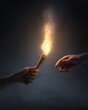 © grey - A symbolic torch is passed between hands, representing legacy, leadership, and shared responsibility.