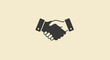© Maureen - Silhouette handshake symbol on light background: business partnership concept