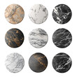 © Subhan - Set of various modern round Marble on isolated transparent cutout PNG Background
