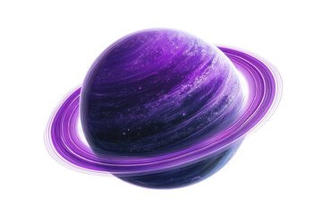 Wall Mural - Purple planet with rings isolated on transparent background. purple ring planet isolated on white background.