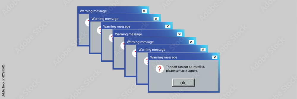 Classic window alert dialog box of system error. Warning Pop-up Window ...