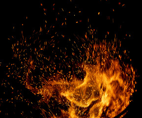 Wall Mural - A fire is burning and the smoke is billowing out
