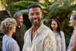 © Rido - Smiling man enjoy wellness retreat outdoor
