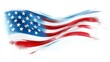 © Ilja - Vibrant American Flag in Brushstroke Style Symbolizing Freedom, Patriotism, and National Pride