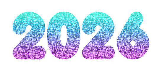 Poster - 2026 happy new year colorful gradient vector numbers for greeting card, calendar, banners, posters