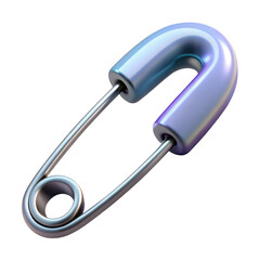 Wall Mural - 3d shiny safety pin isolated on transparent background