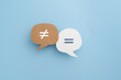 © Ratana21 - For equal and unequal , human rights, bias and personal mindset concept equal and unequal icon on real speech bubble paper cut on blue background