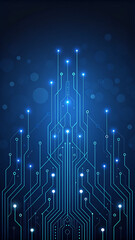 Blue technological design of a digital circuit board background, illustrating a sophisticated network connection