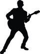 © Pink - a guitar player musician in performing pose vector