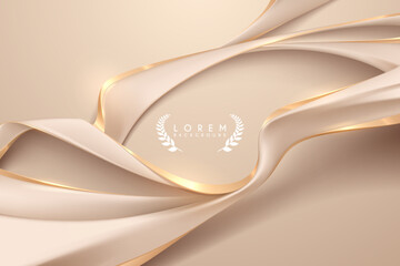 Wall Mural - elegant white and gold shapes background
