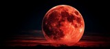 Dark bloody moon. Generative AI technology.	
