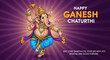 © ADD PHOTO - Happy Ganesh Chaturthi greeting card with colorful illustration of Lord Ganesha, traditional attire, jewelry, and festive background, conveying joy, wisdom, and good fortune