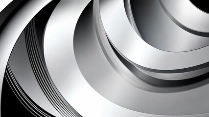 Abstract metallic concentric circles rotating smoothly