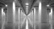© Comben - Long, empty concrete corridor with tall columns