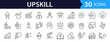© SMUX - Upskill Web Icon Set in Line Style. Collection of Personal growth Linear Icons, Including upskilling, development, education, career, reskill, progress, strategy, skill goal and more. Editable Stroke