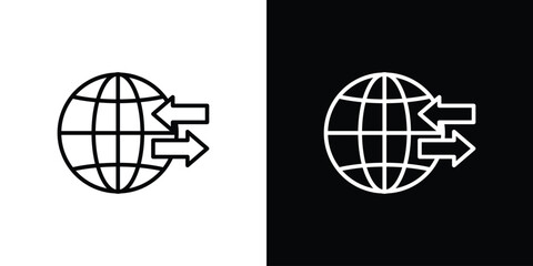 Import and export icon graphic, editable stroke. Suitable for website design, logo, app, template, and ui ux.