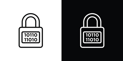 Encryption icon graphic, editable stroke. Suitable for website design, logo, app, template, and ui ux.