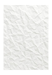 Wall Mural - crumpled white paper texture with visible creases and folds on transparent background.