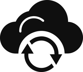 Cloud sync icon set flat style. Vector illustration collection.