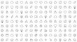 © Alfasetyo - Collection of diverse outline icons representing various concepts like houses, hearts, mountains, and lightbulbs, perfect for web design.