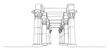 © Wieslaw - continuous one line drawing of an ancient egyptian temple hall with columns vector lineart