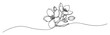 © Wieslaw - continuous one line drawing of a blooming apple blossom or jasmine flower branch a delicate floral nature vector lineart design