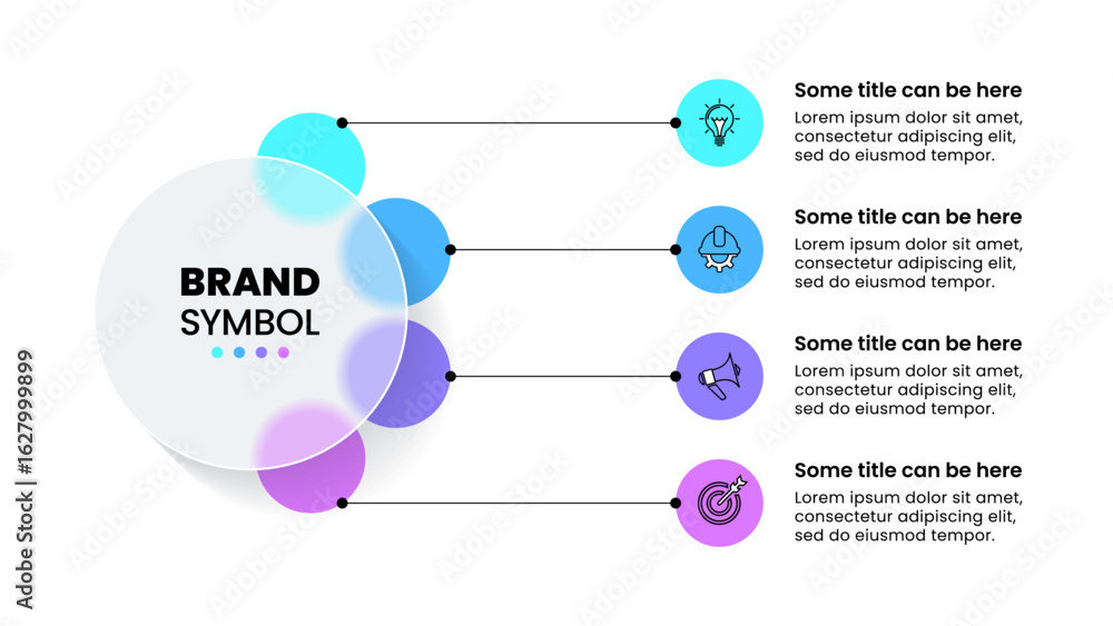 Infographic template. Circle with 4 connected steps Stock Vector ...