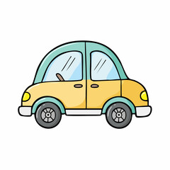 Delightful cartoon car illustration with a cheerful color palette for children