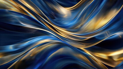 Wall Mural - Abstract blue and gold motion lines effect background