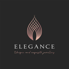 Wall Mural - Luxury vintage jewelry logo template design with creative idea with abstract ring shape. Logo for jewelry shop,business,company,fashion.