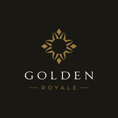 Wall Mural - Luxury vintage jewelry logo template design with creative idea with abstract ring shape. Logo for jewelry shop,business,company,fashion.