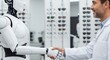 © Arliyan - Doctor Shakes Hands with Robot in Optics Store