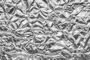 Wall Mural - shiny metal silver gray foil leaf crumpled texture background