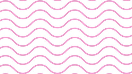 Wall Mural - Animated pink wavy lines. Linear background. Decorative pattern. Looped video. Vector illustration isolated on white background.