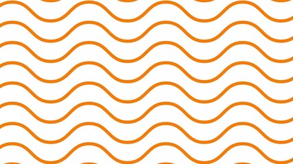 Wall Mural - Animated orange wavy lines. Linear background. Decorative pattern. Looped video. Vector illustration isolated on white background.