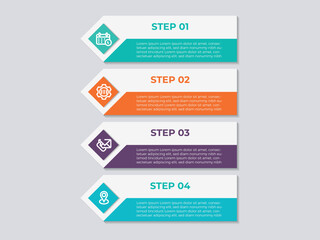 Wall Mural - vector infographic template with paper label, integrated circles. business concept with 4 options. f