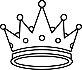 Wall Mural - crown icon line art vector illustration

