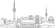 © fay009 - Seoul Skyline Outline Vector Illustration South Korea Cityscape Silhouette Line Art Asian City