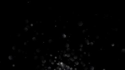 Wall Mural - Abstract glow bokeh bubble particles flying on black background