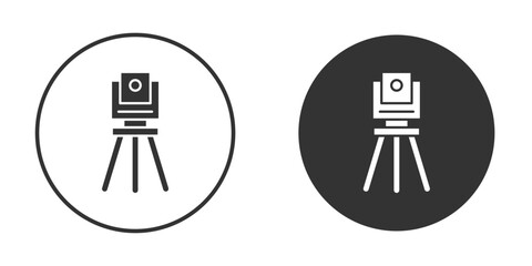 Theodolite icon concept, simple flat design. Clipart vecot in black colors
