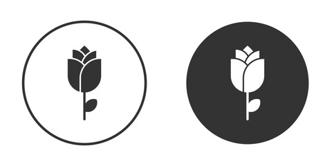 Rose icon concept, simple flat design. Clipart vecot in black colors