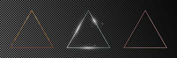 Wall Mural - set of three triangle frame