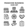 © VectorCookies - Franchise expansion vector icon set. Outline symbols. Line design