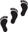 © Mst Shafia - Three black footprints on white background human footprint