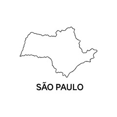  contour line city border Sao Paulo vector on white background
Vector icon city