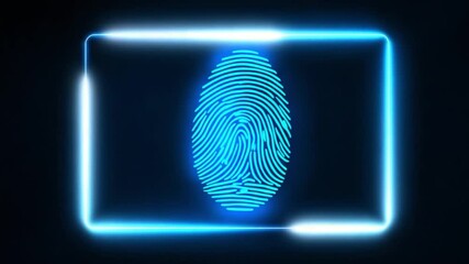 Wall Mural - futuristic fingerprint scan