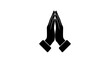 © Amri Grafika - Minimalist black silhouette icon of praying hands. A vector graphic symbol for prayer, faith, gratitude, and the namaste gesture.